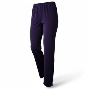 Chicos Purple Slinky Pull On Pants Modern Office Causal Stretch Comfort M Short
